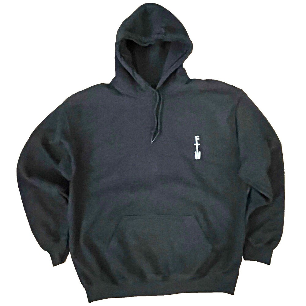 FTW Graphic Heavy Blend Black Hoodie Men L Streetwear Pullover Fleece Sweatshirt